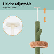 i.Pet Cat Tree Tower Scratching Post Scratcher Floor to Ceiling Cats Bed 290cm PET-CAT-POLE-GN