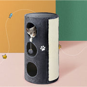 i.Pet Cat Tree Scratching Post Tower Scratcher 70cm Wooden Condo Trees House PET-CAT-POLE70-GR