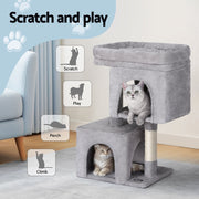i.Pet Cat Tree 67cm Tower Scratching Post Trees Scratcher Condo House Light Grey PET-CAT-S67-LTGR