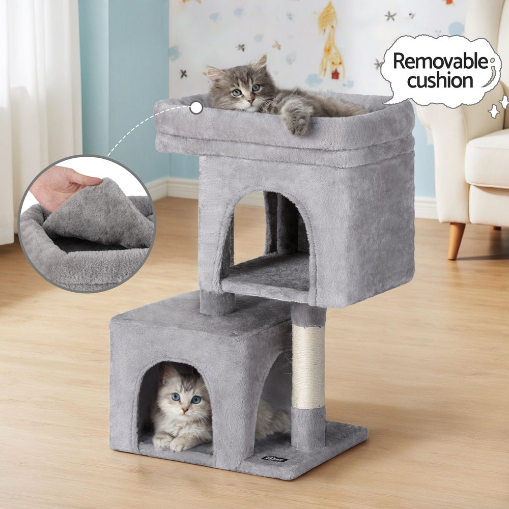 i.Pet Cat Tree 67cm Tower Scratching Post Trees Scratcher Condo House Light Grey PET-CAT-S67-LTGR