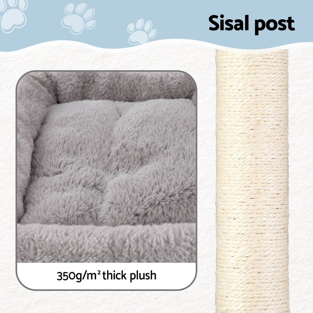 i.Pet Cat Tree 67cm Tower Scratching Post Trees Scratcher Condo House Light Grey PET-CAT-S67-LTGR