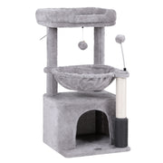 i.Pet Cat Tree Tower 82cm Scratching Post Furniture Scratcher House Light Grey PET-CAT-S82-LTGR