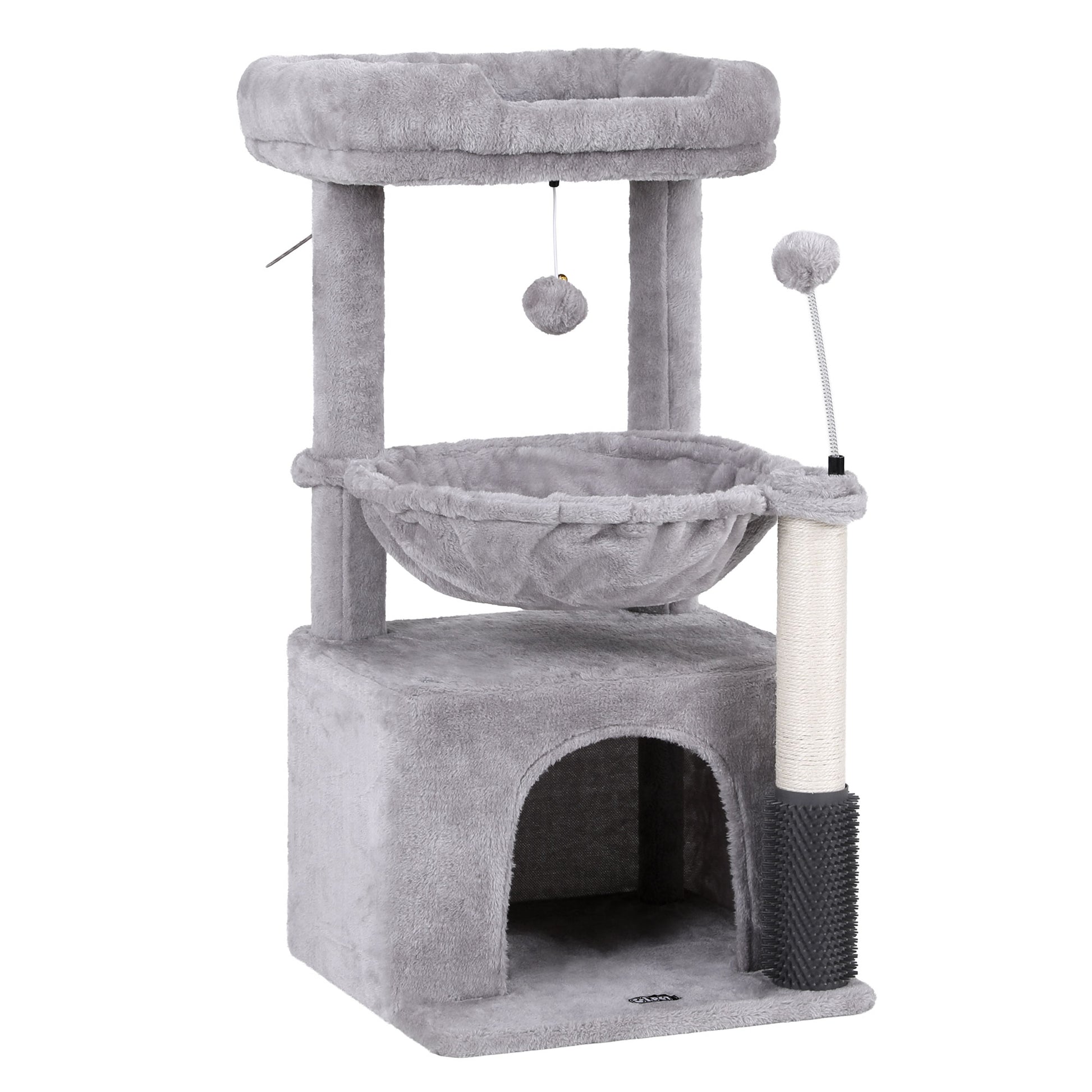 i.Pet Cat Tree Tower 82cm Scratching Post Furniture Scratcher House Light Grey PET-CAT-S82-LTGR
