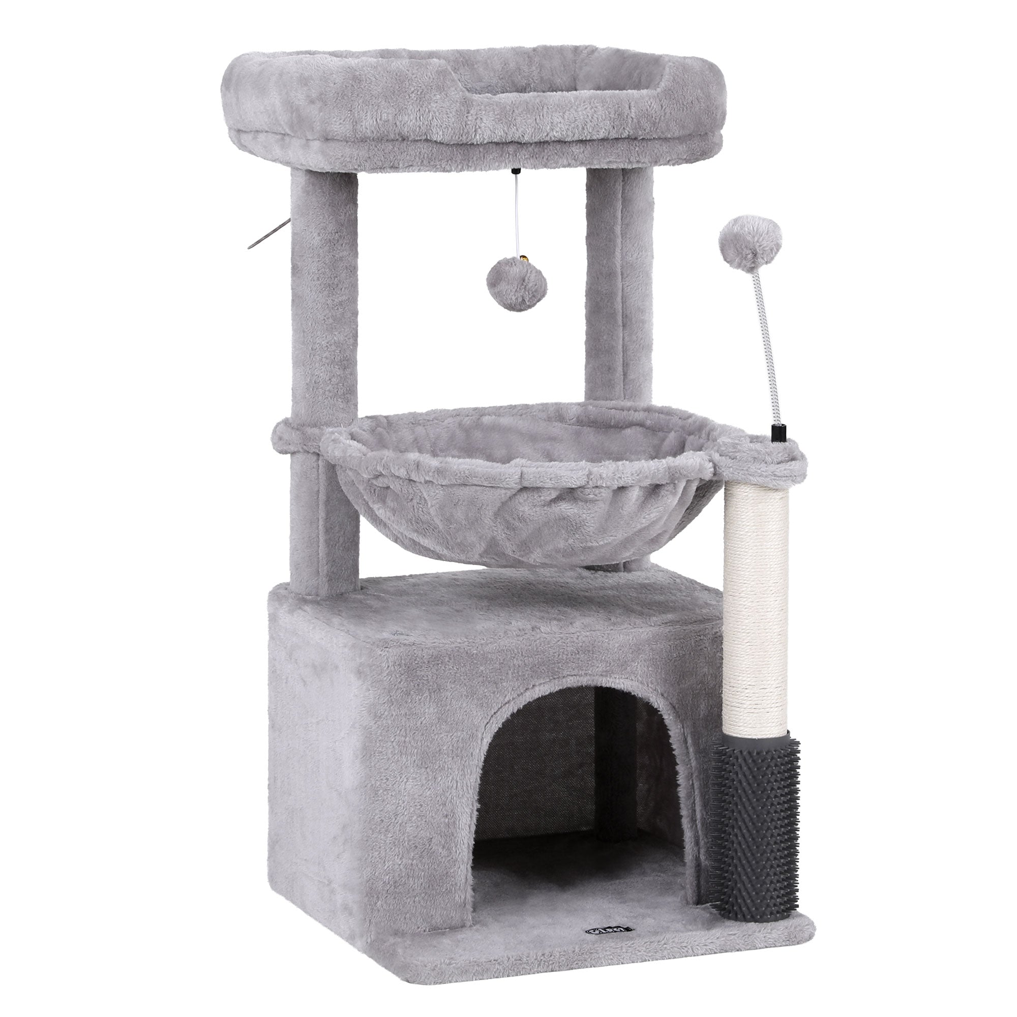 i.Pet Cat Tree Tower 82cm Scratching Post Furniture Scratcher House Light Grey PET-CAT-S82-LTGR