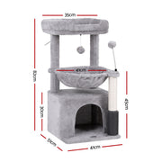 i.Pet Cat Tree Tower 82cm Scratching Post Furniture Scratcher House Light Grey PET-CAT-S82-LTGR
