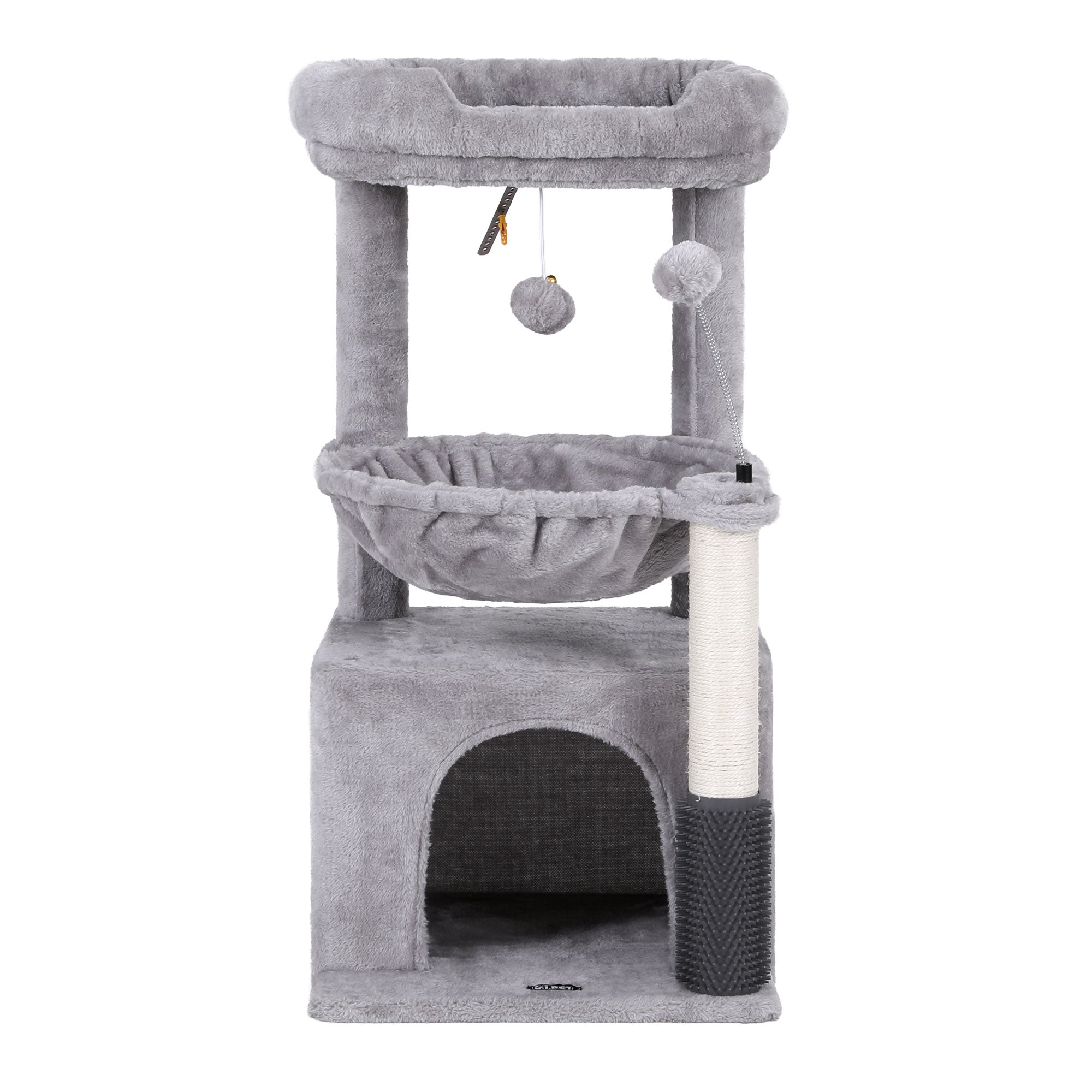 i.Pet Cat Tree Tower 82cm Scratching Post Furniture Scratcher House Light Grey PET-CAT-S82-LTGR