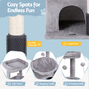 i.Pet Cat Tree Tower 82cm Scratching Post Furniture Scratcher House Light Grey PET-CAT-S82-LTGR