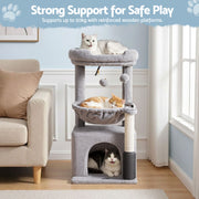 i.Pet Cat Tree Tower 82cm Scratching Post Furniture Scratcher House Light Grey PET-CAT-S82-LTGR