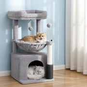i.Pet Cat Tree Tower 82cm Scratching Post Furniture Scratcher House Light Grey PET-CAT-S82-LTGR