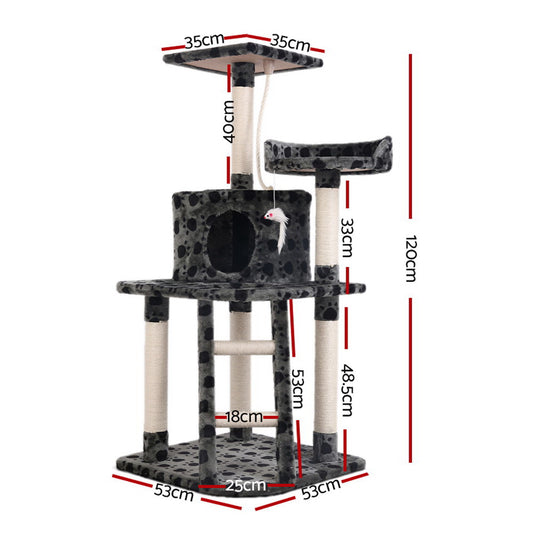 i.Pet Cat Tree 120cm Tower Scratching Post Scratcher Trees Bed Wood Condo Toys Bed PET-CAT-TREE-GIANT