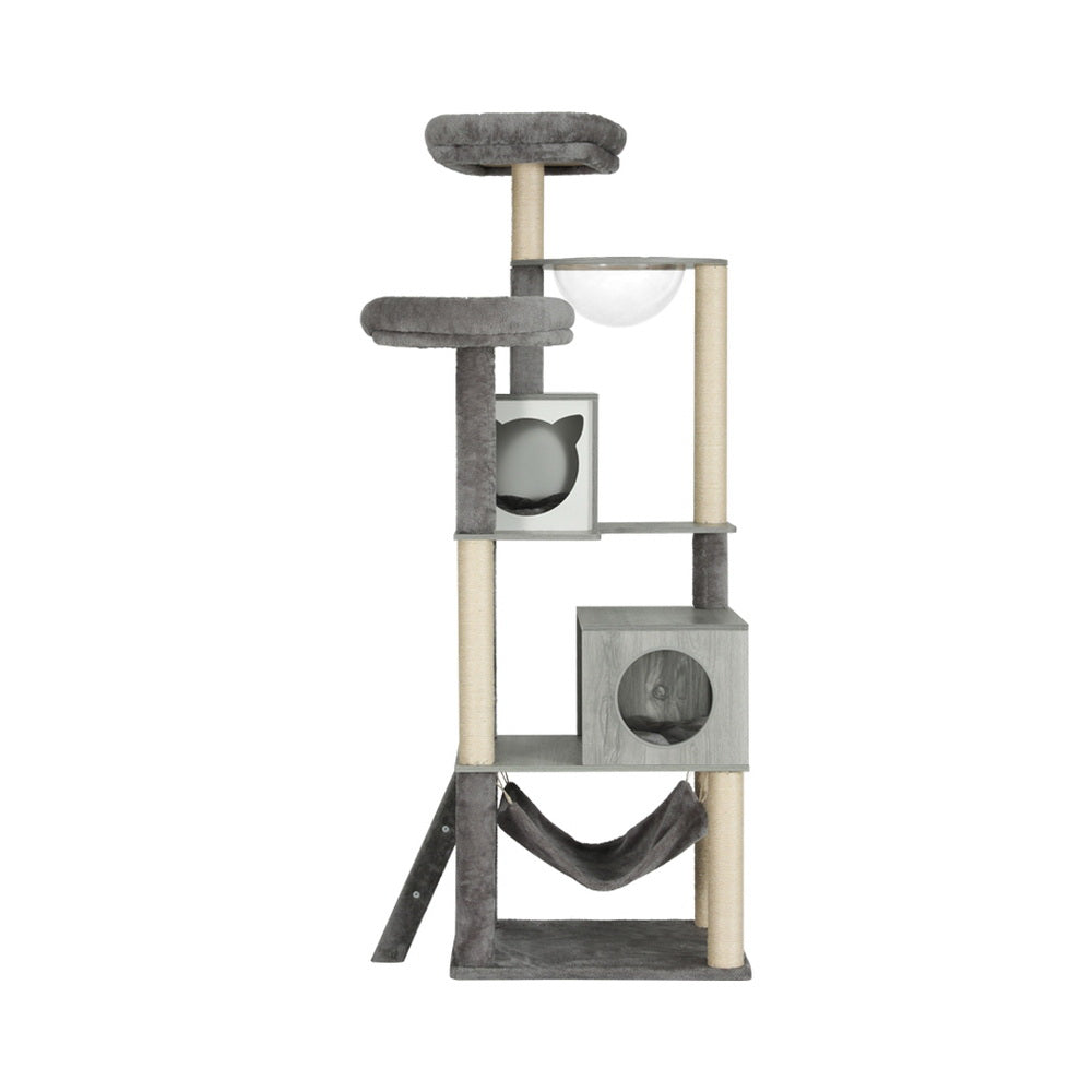 i.Pet Cat Tree 178cm Tower Scratching Post Scratcher Wood Bed Condo House Wooden Ladder PET-CAT-WOOD03-GR-AB