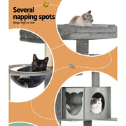 i.Pet Cat Tree 178cm Tower Scratching Post Scratcher Wood Bed Condo House Wooden Ladder PET-CAT-WOOD03-GR-AB