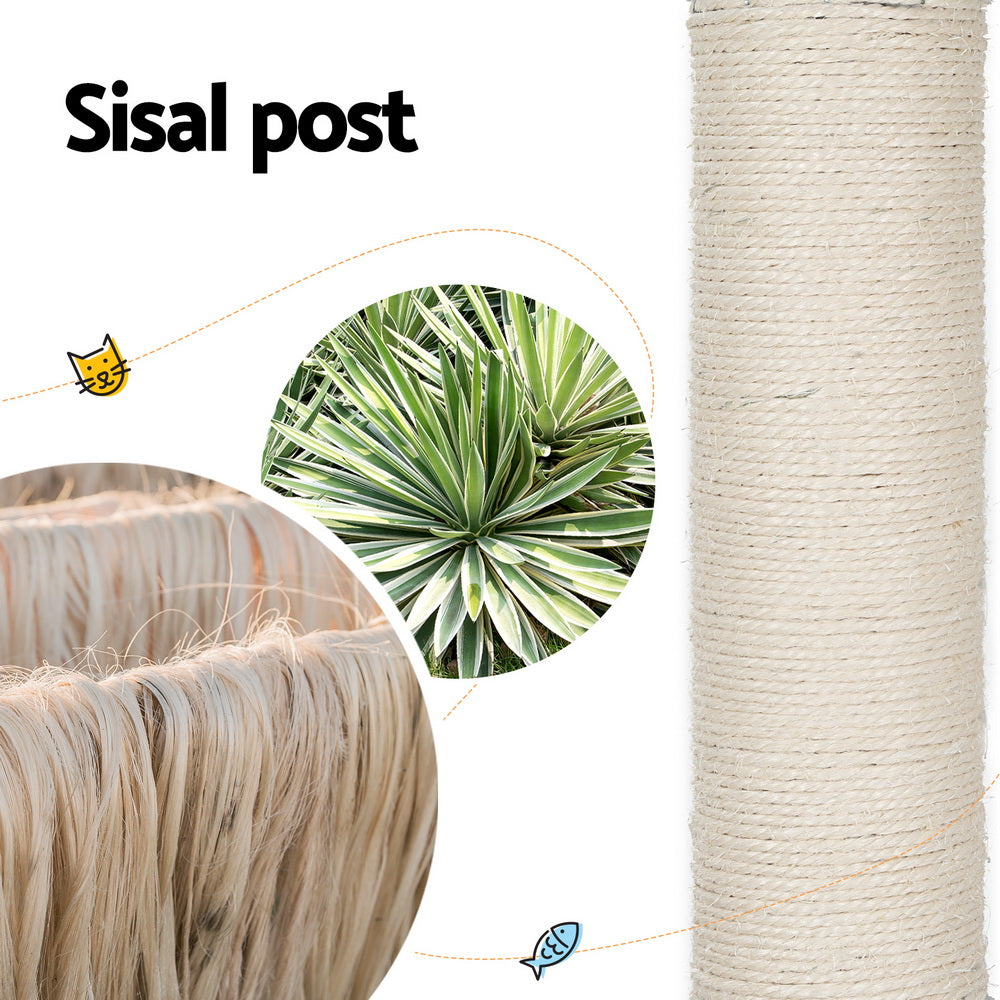 i.Pet Cat Tree Tower Scratching Post Scratcher 142cm Wood Bed Condo House PET-CAT-WOOD142-BE