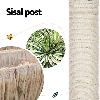 i.Pet Cat Tree Tower Scratching Post Scratcher 142cm Wood Bed Condo House PET-CAT-WOOD142-BE