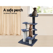 i.Pet Cat Tree 100cm Scratching Post Scratcher Tower Wood Condo House Trees Bed PET-CAT-WT02-GR