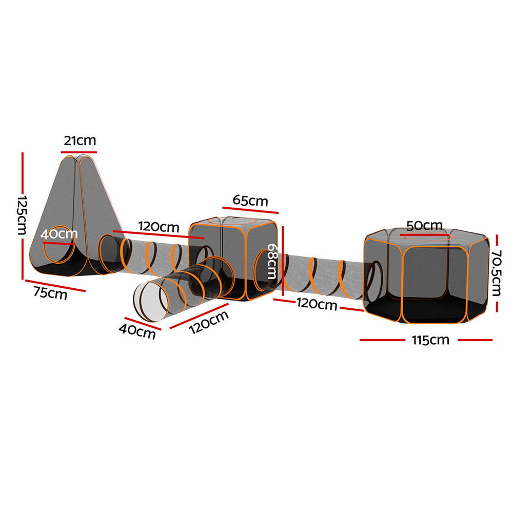 i.Pet Pet Playpen Cat House 6 IN 1 Tent Tunnel Dog Cage Puppy Rabbit Play Portable PET-CATPLAYPEN-6IN1