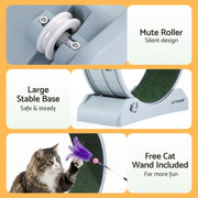 i.Pet Cat Exercise Wheel Treadmill Indoor 78cm Blue & Green PET-CEW-D85-PLS-GR