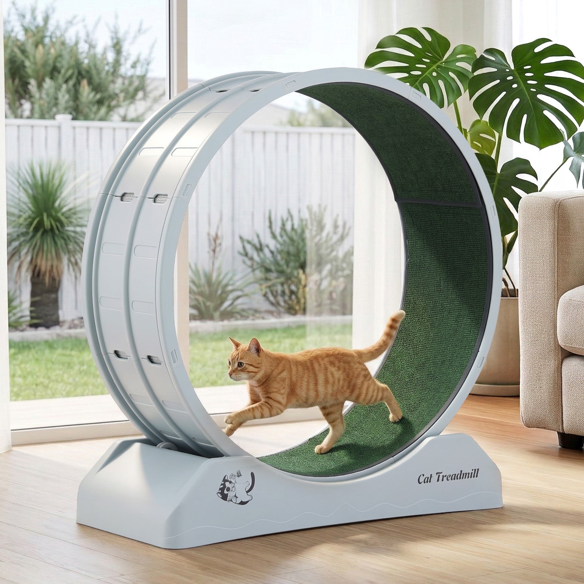 i.Pet Cat Exercise Wheel Treadmill Indoor 78cm Blue & Green PET-CEW-D85-PLS-GR