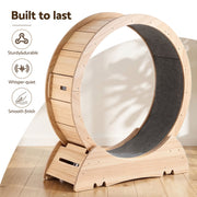 i.Pet Wooden Cat Exercise Wheel 91cm Indoor Cat Treadmill Large PET-CEW-D90-WOOD-NT