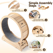 i.Pet Wooden Cat Exercise Wheel 91cm Indoor Cat Treadmill Large PET-CEW-D90-WOOD-NT