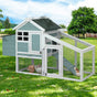 i.Pet Chicken Coop Rabbit Hutch 150cm x 60cm x 93cm Large Chicken Coop House Run Cage Wooden PET-CH-100-GW