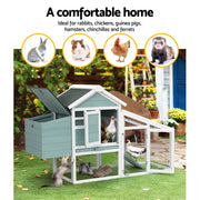i.Pet Chicken Coop Rabbit Hutch 150cm x 60cm x 93cm Large Chicken Coop House Run Cage Wooden PET-CH-100-GW