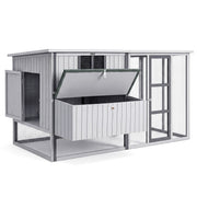 i.Pet Chicken Coop 219cm Rabbit Hutch Poultry Cage Outdoor Enclosure Wood PET-CH-219-LTGR-ABC