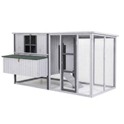 i.Pet Chicken Coop 219cm Rabbit Hutch Poultry Cage Outdoor Enclosure Wood PET-CH-219-LTGR-ABC
