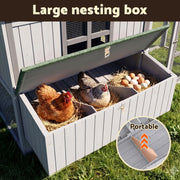 i.Pet Chicken Coop 219cm Rabbit Hutch Poultry Cage Outdoor Enclosure Wood PET-CH-219-LTGR-ABC