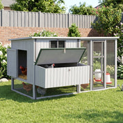 i.Pet Chicken Coop 219cm Rabbit Hutch Poultry Cage Outdoor Enclosure Wood PET-CH-219-LTGR-ABC