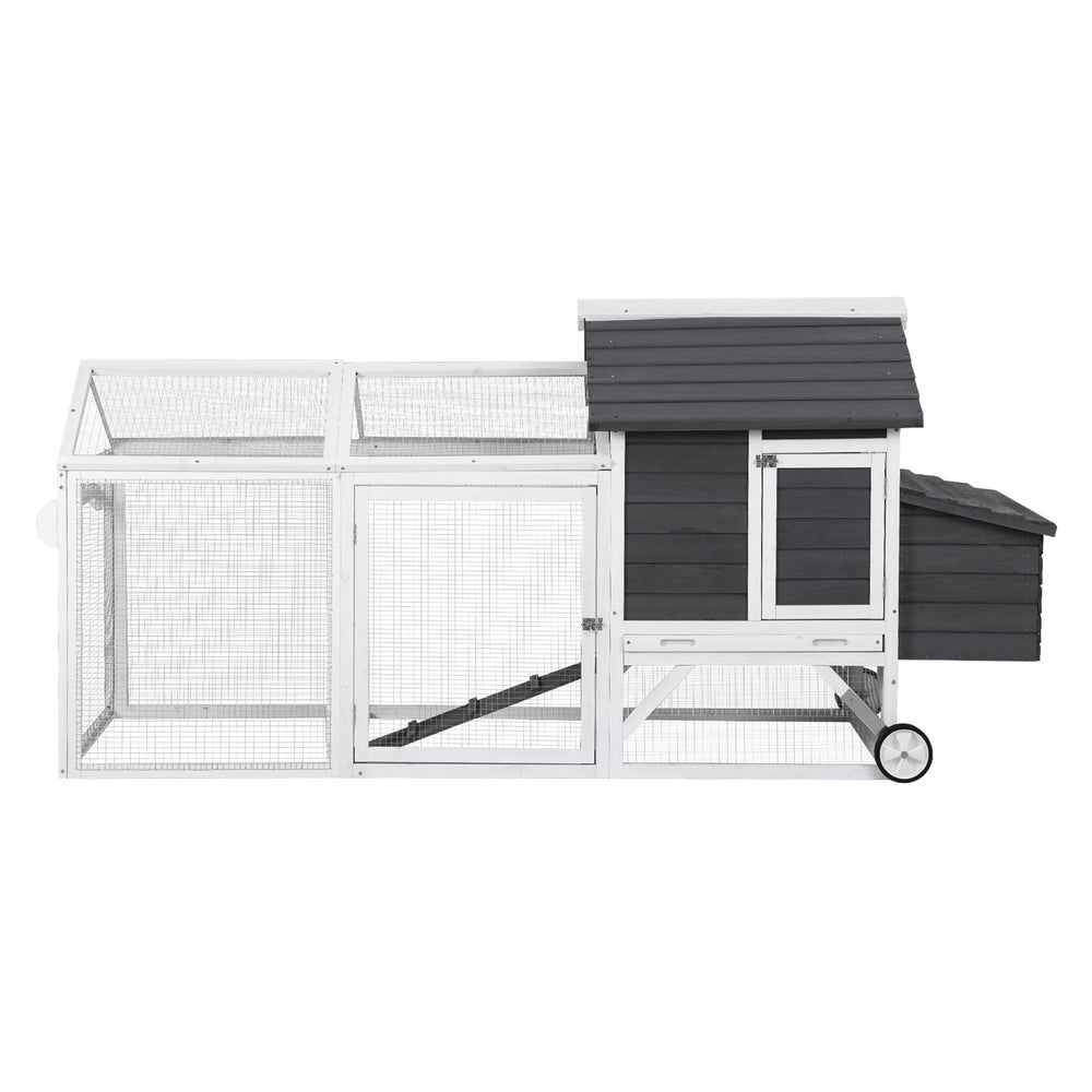 i.Pet Chicken Coop Rabbit Hutch Extra Large Wooden Run Bunny Cage House Outdoor PET-CH-225WL-GR-AB