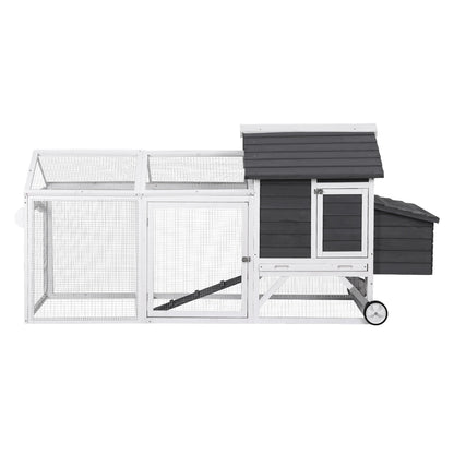 i.Pet Chicken Coop Rabbit Hutch Extra Large Wooden Run Bunny Cage House Outdoor PET-CH-225WL-GR-AB