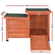 i.Pet Outdoor Cat House Rabbit Hutch Wooden Shelter Indoor Cat House Outdoor Condo Small Enclosure PET-CH-2DOOR-BR