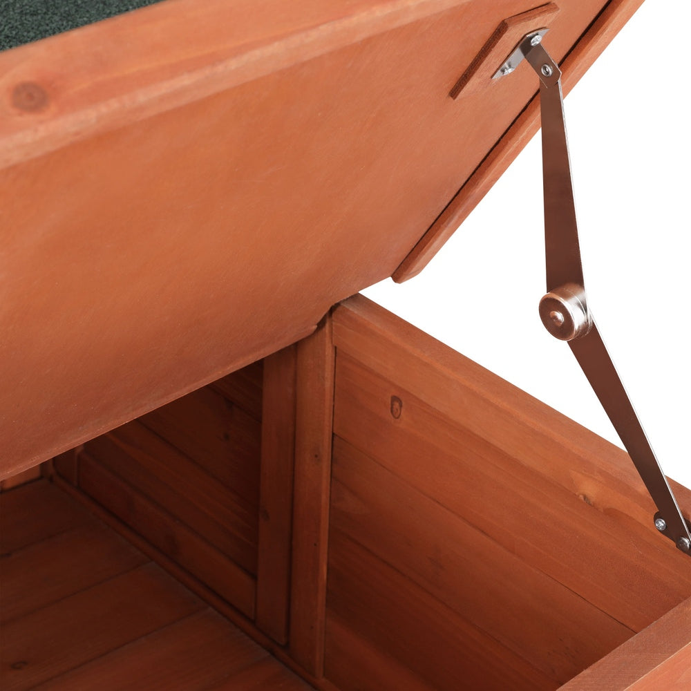 i.Pet Outdoor Cat House Rabbit Hutch Wooden Shelter Indoor Cat House Outdoor Condo Small Enclosure PET-CH-2DOOR-BR