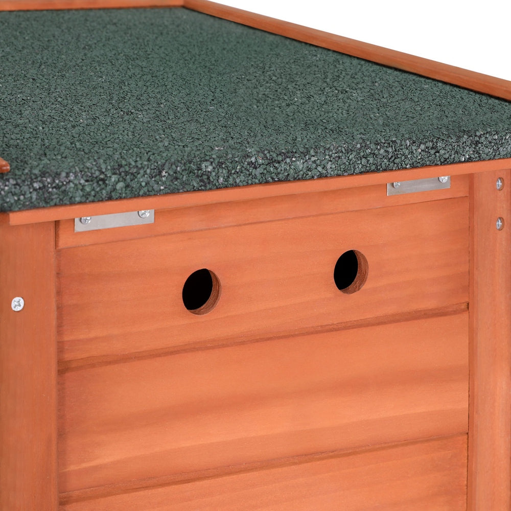 i.Pet Outdoor Cat House Rabbit Hutch Wooden Shelter Indoor Cat House Outdoor Condo Small Enclosure PET-CH-2DOOR-BR