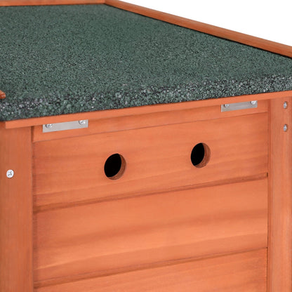 i.Pet Outdoor Cat House Rabbit Hutch Wooden Shelter Indoor Cat House Outdoor Condo Small Enclosure PET-CH-2DOOR-BR