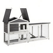 i.Pet Chicken Coop Rabbit Hutch Extra Large Wooden Run Cage House With Run Cage PET-CH-3TRAY-GR-AB