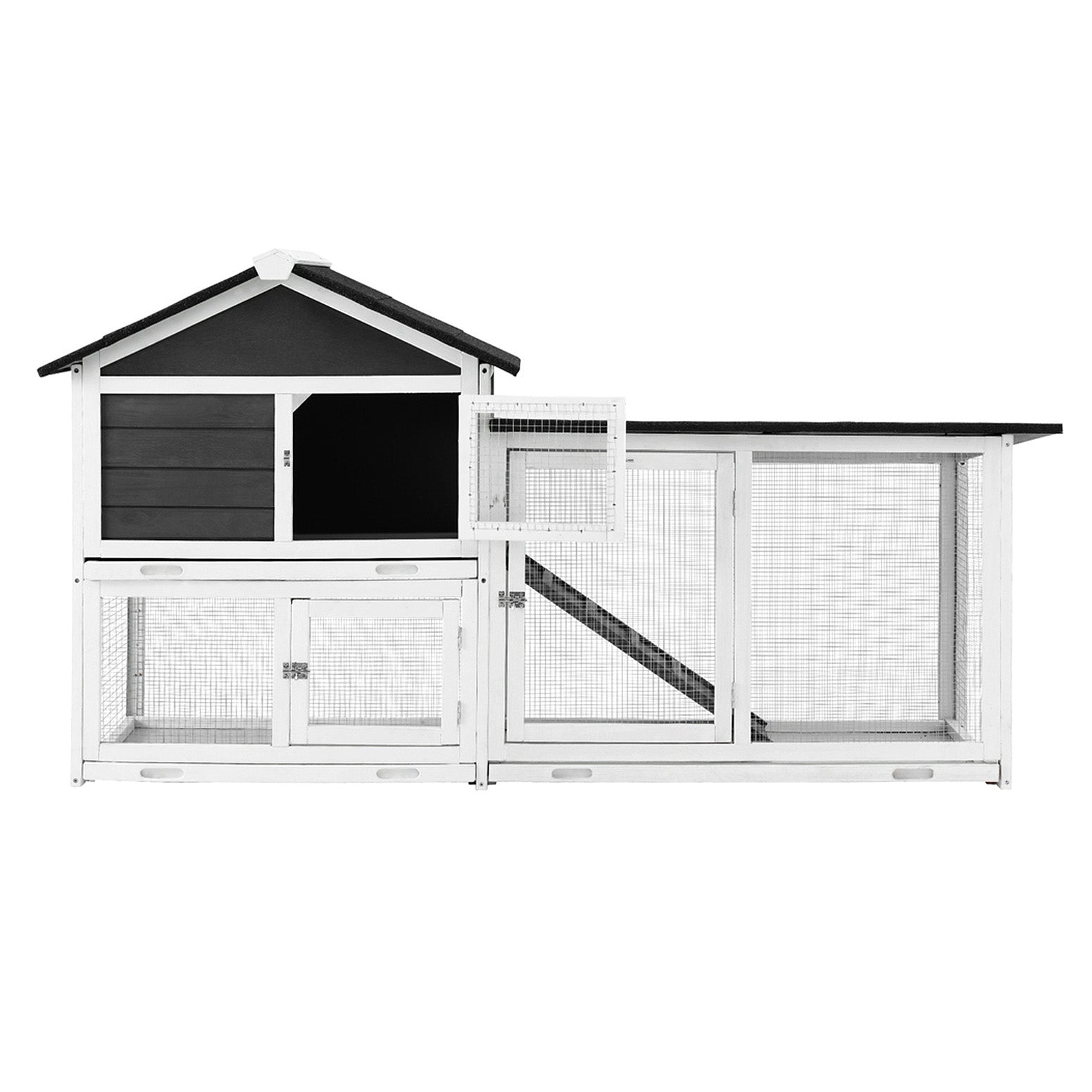 i.Pet Chicken Coop Rabbit Hutch Extra Large Wooden Run Cage House With Run Cage PET-CH-3TRAY-GR-AB