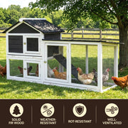 i.Pet Chicken Coop Rabbit Hutch Extra Large Wooden Run Cage House With Run Cage PET-CH-3TRAY-GR-AB