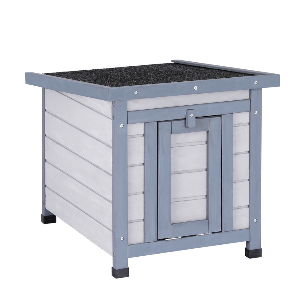 i.Pet Outdoor Cat House Rabbit Hutch Wooden Shelter Condo Small Enclosure Indoor Cat House Outdoor PET-CH-51HIDE-GR