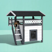 i.Pet Outdoor Cat House Shelter 77cm x 50cm x 73cm Rabbit Hutch Wooden Condo Small Outdoor Cat House PET-CH-770-GR