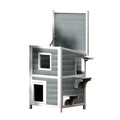 i.Pet Outdoor Cat House Shelter 56cm x 52cm x 82cm Rabbit Hutch Wooden Condo Small Outdoor Cat House PET-CH-81-GR