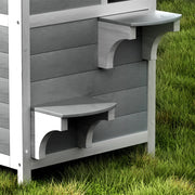i.Pet Outdoor Cat House Shelter 56cm x 52cm x 82cm Rabbit Hutch Wooden Condo Small Outdoor Cat House PET-CH-81-GR
