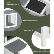 i.Pet Outdoor Cat House Shelter 56cm x 52cm x 82cm Rabbit Hutch Wooden Condo Small Outdoor Cat House PET-CH-81-GR