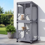 i.Pet Cat House Wooden 180cm Rabbit Hutch Pet Condo Small Dog Enclosure Cage PET-CH-H180-GR