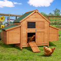 i.Pet Chicken Coop Rabbit Hutch 150cm x 68cm x 96cm Large Chicken Coop House Run Cage Wooden PET-CH-IDCNESTIE-BR