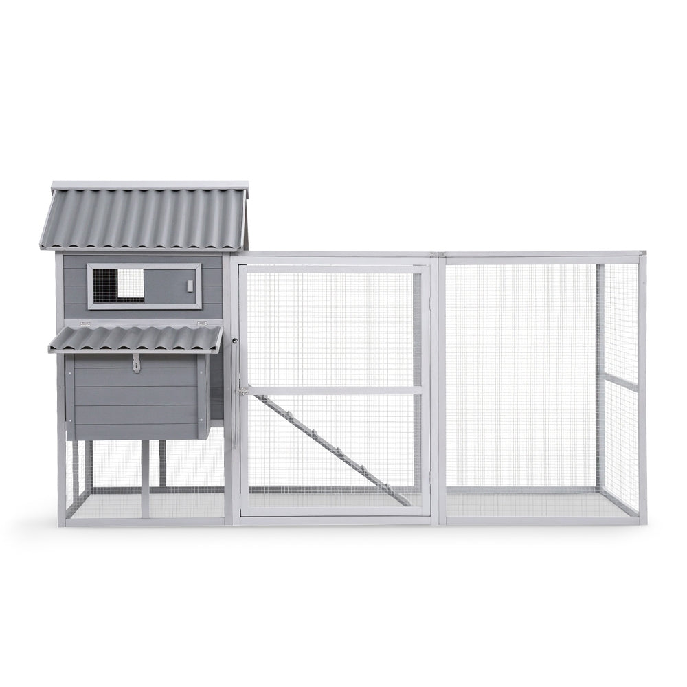 i.Pet Chicken Coop Rabbit Hutch Extra Large Wooden Run Bunny Cage Poultry House Outdoor PET-CH-P228-GR-AB