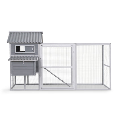 i.Pet Chicken Coop Rabbit Hutch Extra Large Wooden Run Bunny Cage Poultry House Outdoor PET-CH-P228-GR-AB