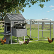 i.Pet Chicken Coop Rabbit Hutch Extra Large Wooden Run Bunny Cage Poultry House Outdoor PET-CH-P228-GR-AB