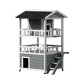 i.Pet Outdoor Cat House Shelter 72cm x 72cm x 127cm Rabbit Hutch Wooden Condo Small Outdoor Cat House PET-CH-R126-GR-AB